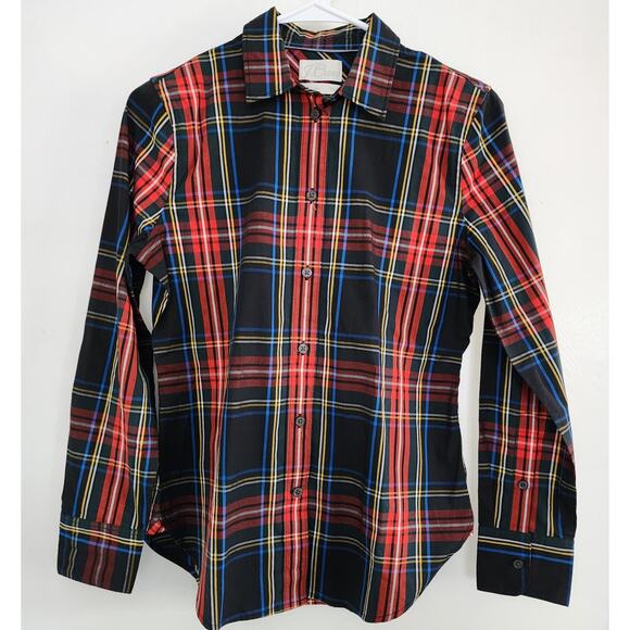 J. Crew Slim Fit Stretch Cotton Poplin Shirt In Stewart Tartan Plaid Button Down - Picture 2 of 10